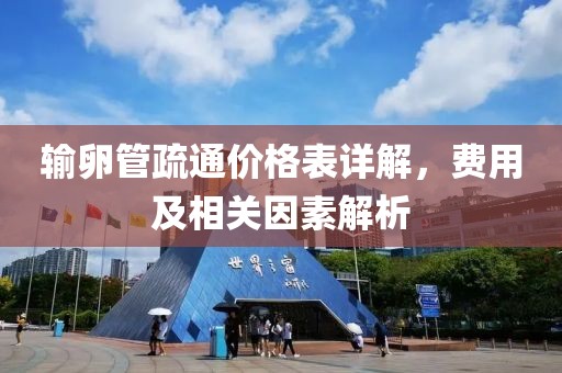 输卵管疏通价格表详解，费用及相关因素解析