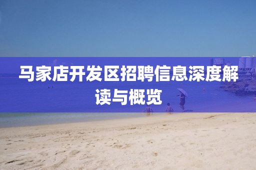 马家店开发区招聘信息深度解读与概览