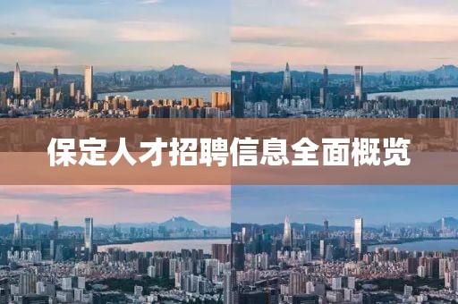 保定人才招聘信息全面概览