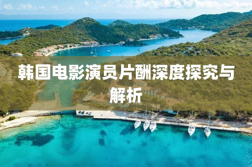 韩国电影演员片酬深度探究与解析