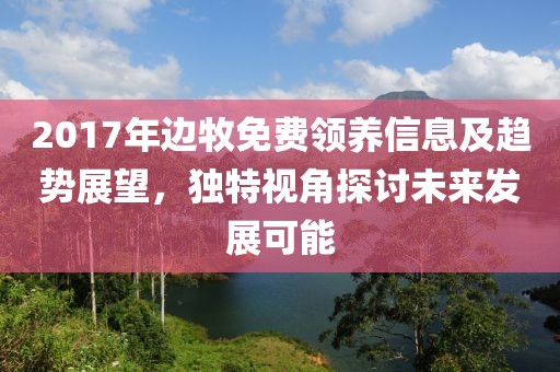 2017年边牧免费领养信息及趋势展望，独特视角探讨未来发展可能
