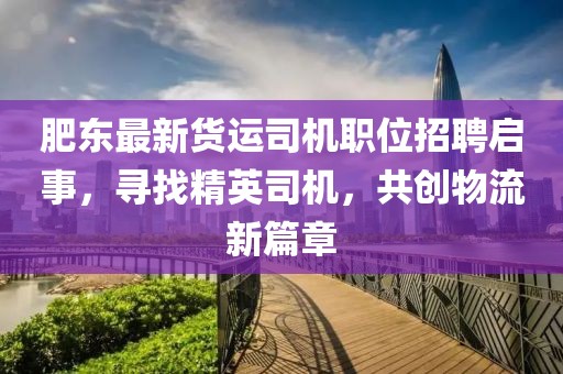 肥东最新货运司机职位招聘启事，寻找精英司机，共创物流新篇章