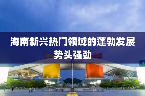 海南新兴热门领域的蓬勃发展势头强劲