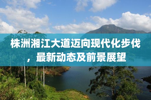 株洲湘江大道迈向现代化步伐，最新动态及前景展望