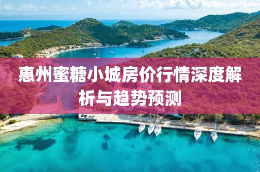 惠州蜜糖小城房价行情深度解析与趋势预测