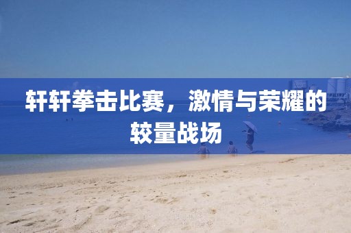 轩轩拳击比赛，激情与荣耀的较量战场
