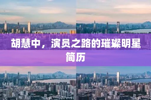 胡慧中，演员之路的璀璨明星简历