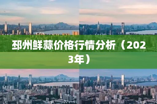 邳州鲜蒜价格行情分析（2023年）