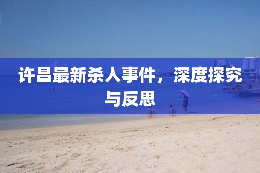 许昌最新杀人事件，深度探究与反思