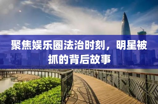 聚焦娱乐圈法治时刻，明星被抓的背后故事