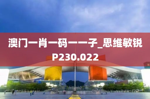 澳门一肖一码一一子_思维敏锐P230.022