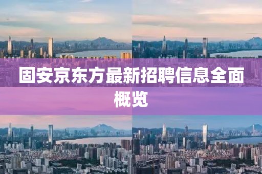 固安京东方最新招聘信息全面概览