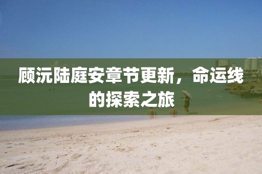 顾沅陆庭安章节更新，命运线的探索之旅