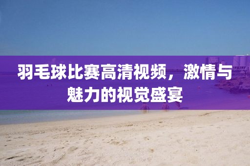 羽毛球比赛高清视频，激情与魅力的视觉盛宴
