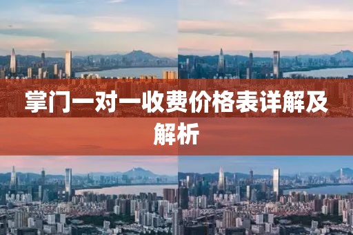 掌门一对一收费价格表详解及解析