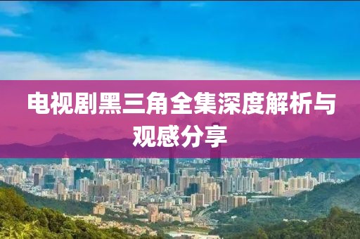 电视剧黑三角全集深度解析与观感分享