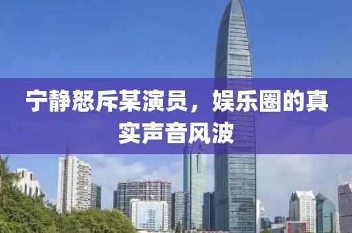 宁静怒斥某演员，娱乐圈的真实声音风波