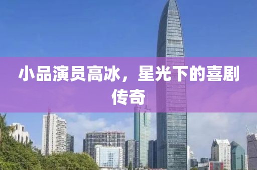 小品演员高冰，星光下的喜剧传奇