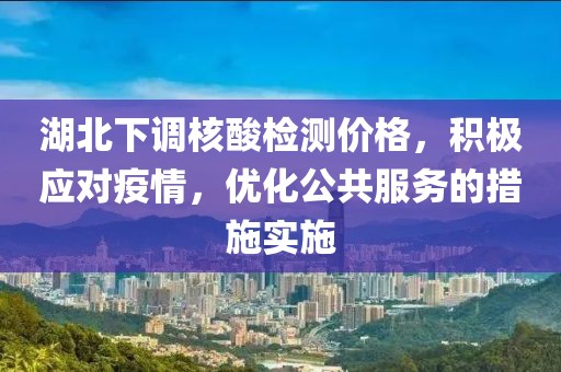 湖北下调核酸检测价格，积极应对疫情，优化公共服务的措施实施