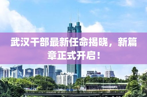 武汉干部最新任命揭晓，新篇章正式开启！
