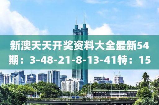 新澳天天开奖资料大全最新54期：3-48-21-8-13-41特：15