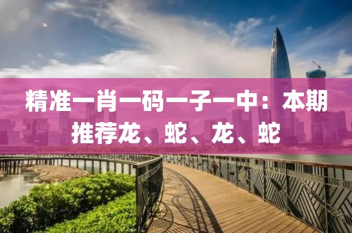 精准一肖一码一子一中：本期推荐龙、蛇、龙、蛇