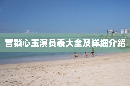 宫锁心玉演员表大全及详细介绍