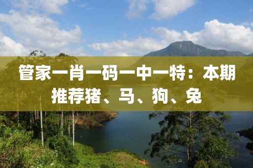 管家一肖一码一中一特：本期推荐猪、马、狗、兔