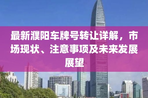 最新濮阳车牌号转让详解，市场现状、注意事项及未来发展展望