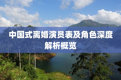 中国式离婚演员表及角色深度解析概览