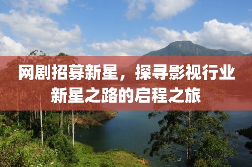 网剧招募新星，探寻影视行业新星之路的启程之旅
