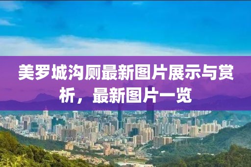 美罗城沟厕最新图片展示与赏析，最新图片一览