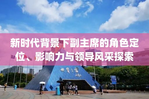 新时代背景下副主席的角色定位、影响力与领导风采探索