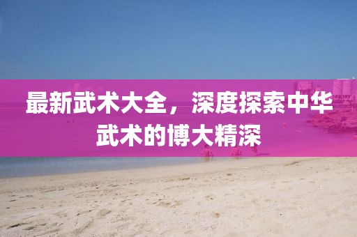最新武术大全，深度探索中华武术的博大精深
