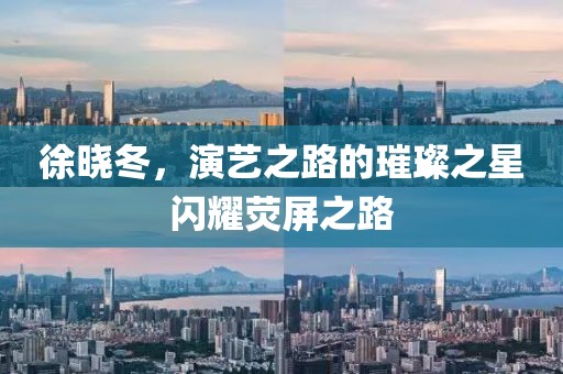 徐晓冬，演艺之路的璀璨之星闪耀荧屏之路