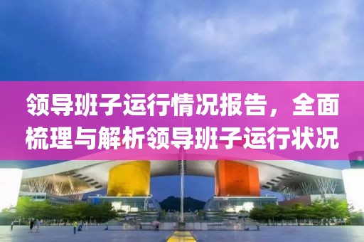 领导班子运行情况报告，全面梳理与解析领导班子运行状况