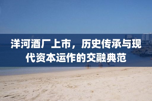 洋河酒厂上市，历史传承与现代资本运作的交融典范