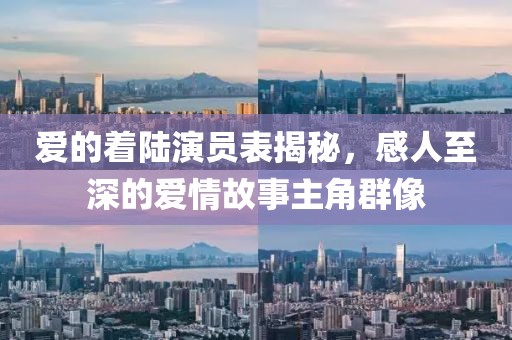 爱的着陆演员表揭秘，感人至深的爱情故事主角群像