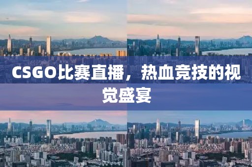 CSGO比赛直播，热血竞技的视觉盛宴