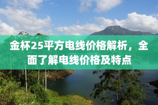 金杯25平方电线价格解析，全面了解电线价格及特点