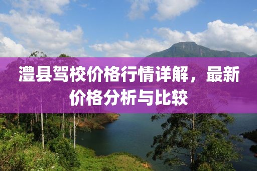 澧县驾校价格行情详解，最新价格分析与比较