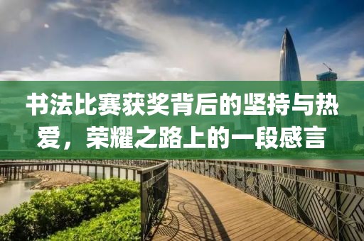 书法比赛获奖背后的坚持与热爱，荣耀之路上的一段感言