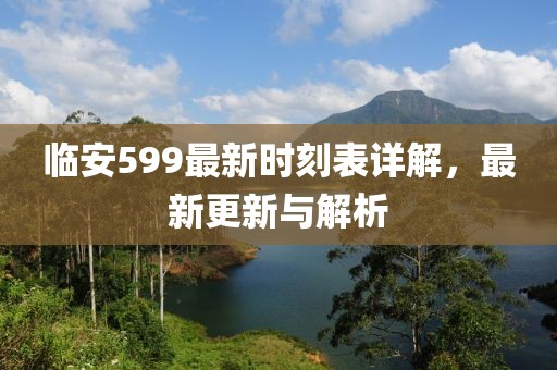 临安599最新时刻表详解，最新更新与解析