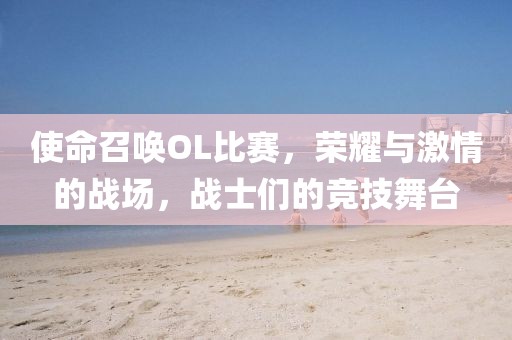 使命召唤OL比赛，荣耀与激情的战场，战士们的竞技舞台