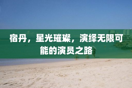 宿丹，星光璀璨，演绎无限可能的演员之路