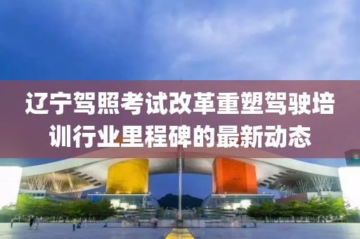 辽宁驾照考试改革重塑驾驶培训行业里程碑的最新动态