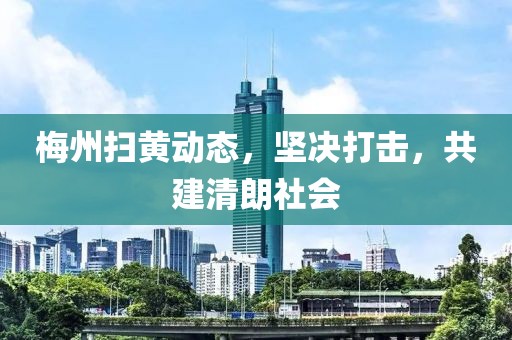 梅州扫黄动态，坚决打击，共建清朗社会