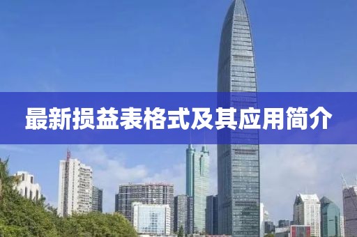 最新损益表格式及其应用简介