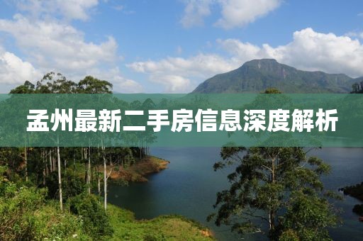 孟州最新二手房信息深度解析