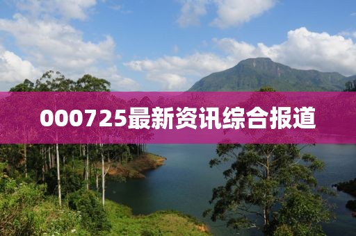 000725最新资讯综合报道